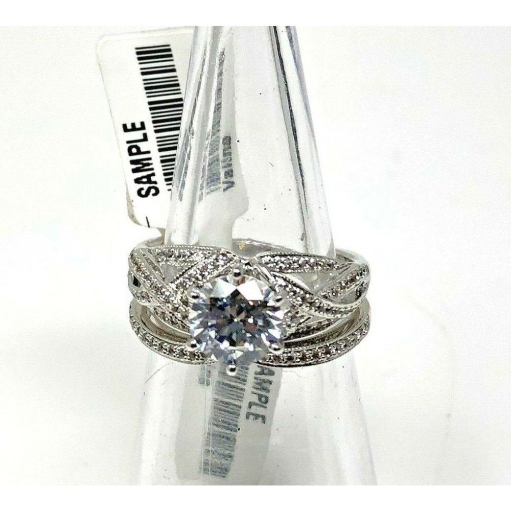 Valina Spiral Style Cubic Zirconia Engagement Ring - Picture 3 of 6